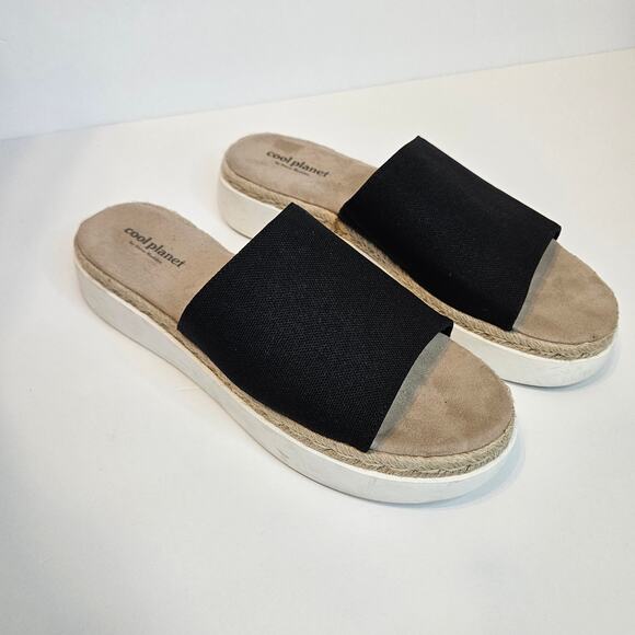 Cool Planet by Steve Madden Black Juniperr Slides Women's 10 Summer Casual - Picture 11 of 11